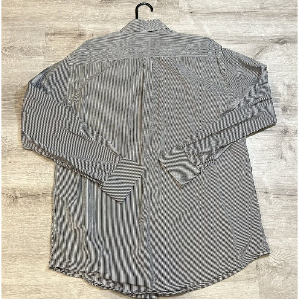 Peter Millar Gray Striped Cotton Button‎ Front Long Sleeve Shirt Size XL - Picture 6 of 6